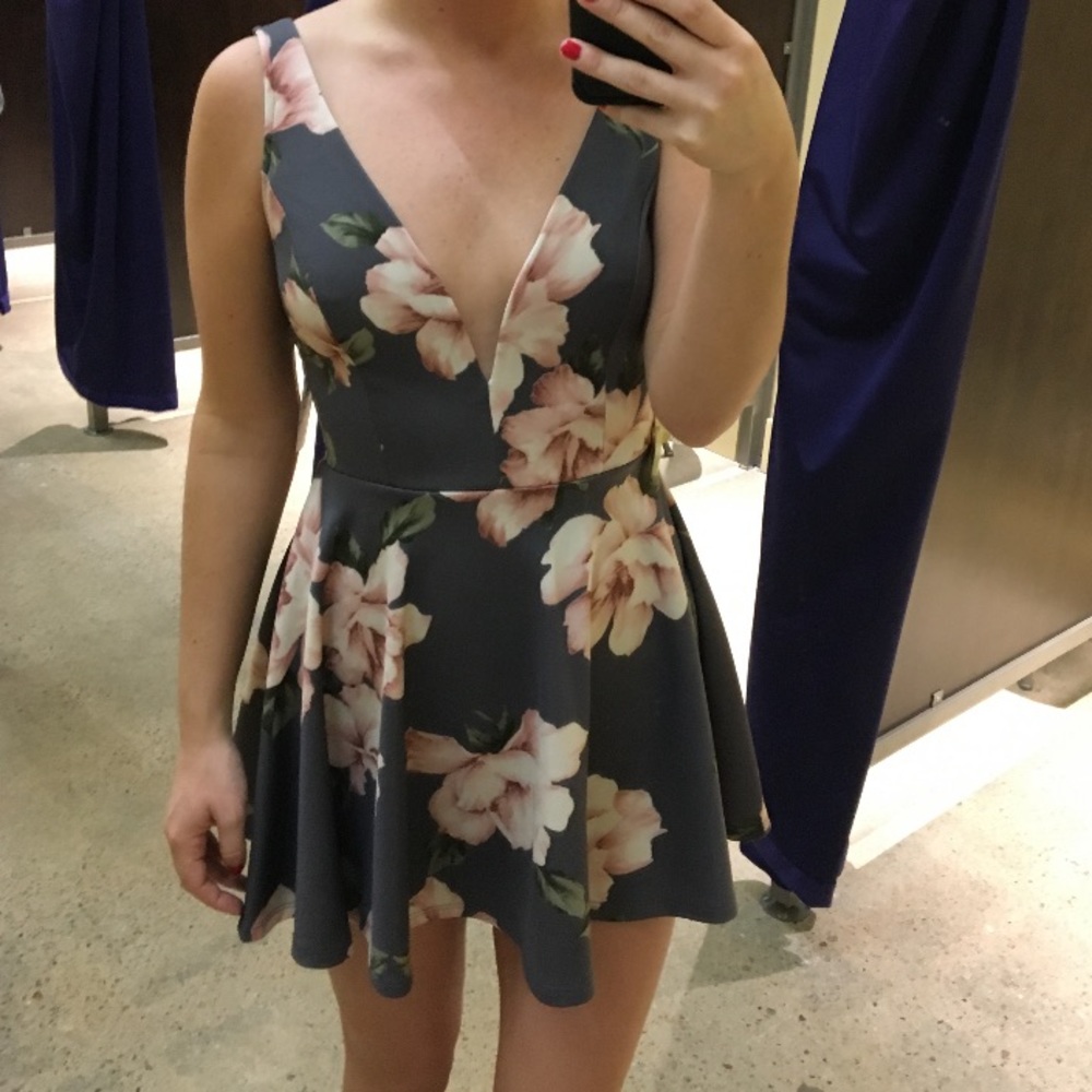 Windsor Gray & Pink Floral Romper